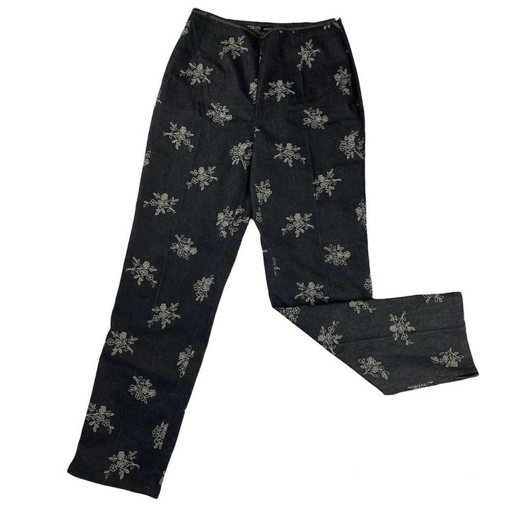 Ann Taylor Cotton Blend Floral Embroidered Pants Size 6